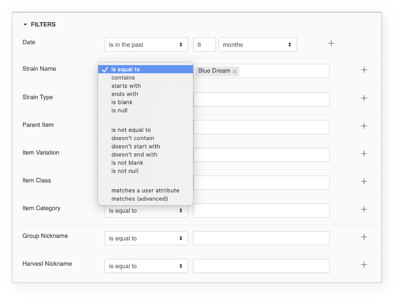 Flourish Software_Cannabis Analytics_Data Filters